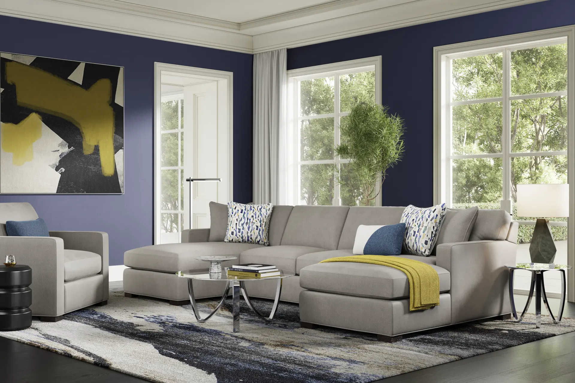 Harmonie Steel 3 Pc Sectional