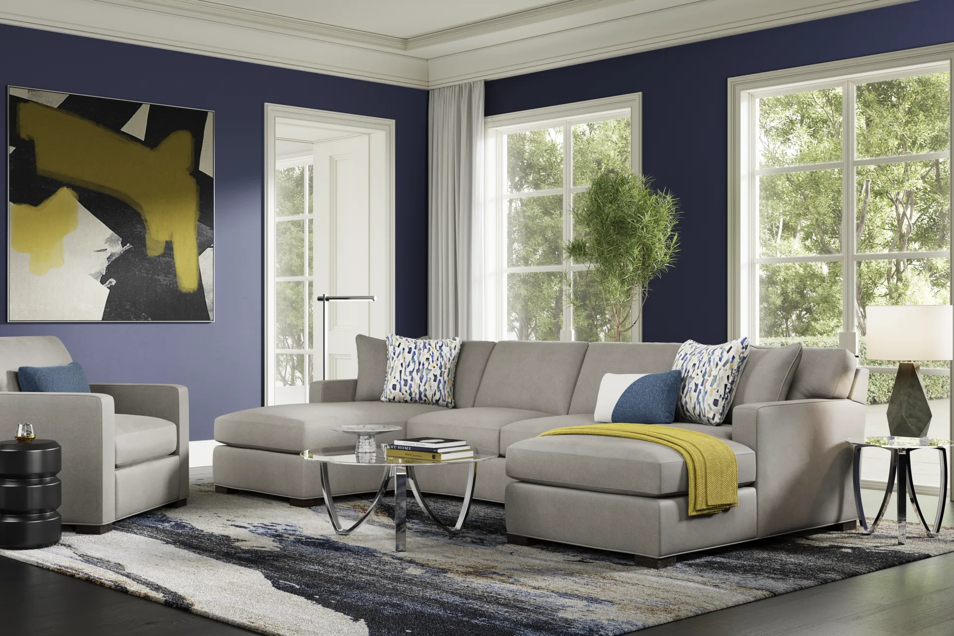 Harmonie Steel 3 Pc Sectional - Image 2