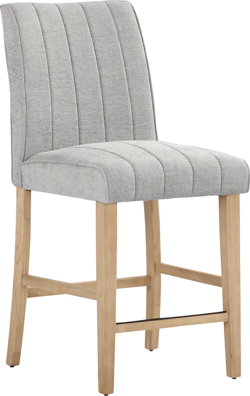 Kendall Gray Counter Height Stool with Natural Legs