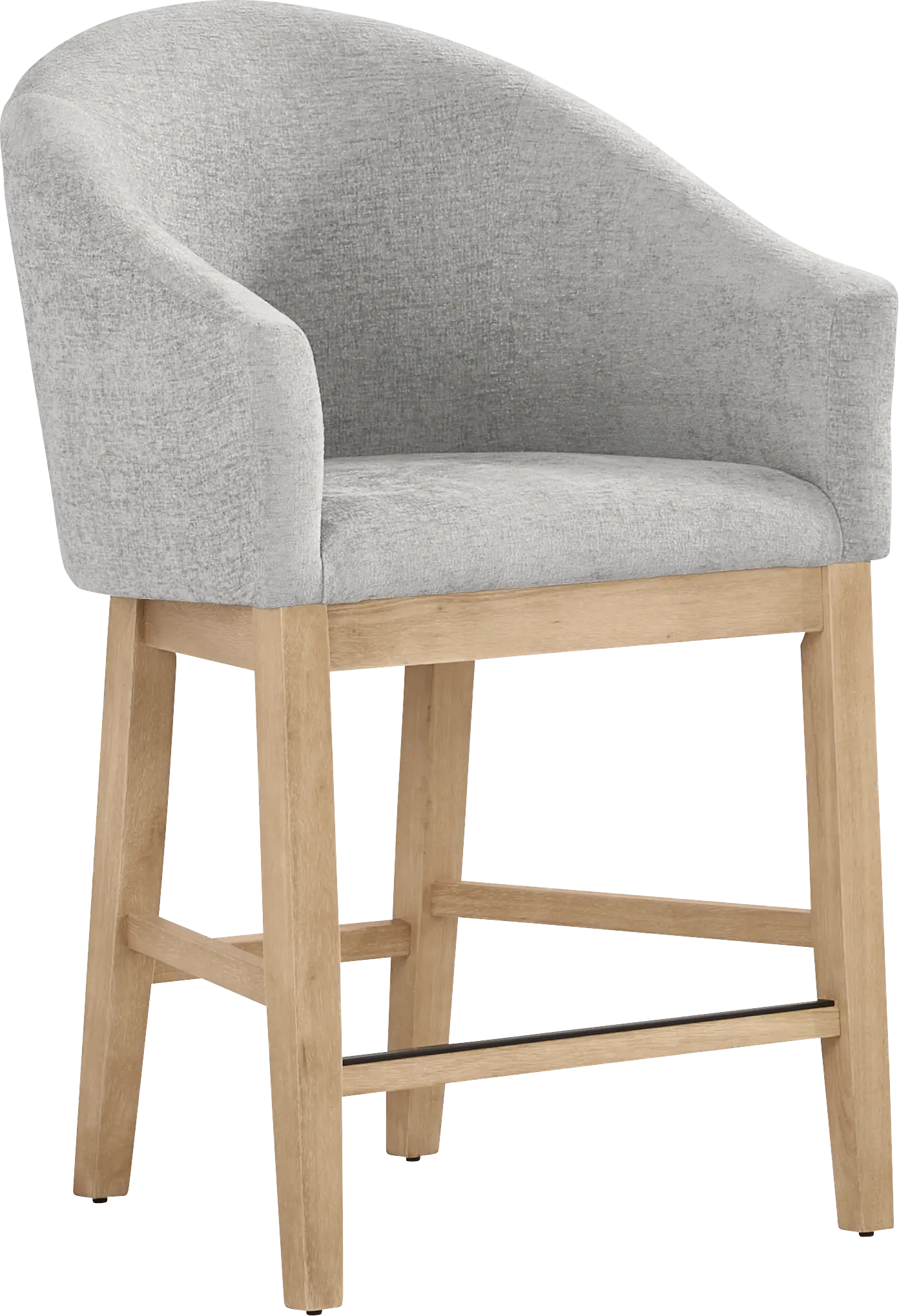 Kendall Gray Counter Height Stool with Natural Legs