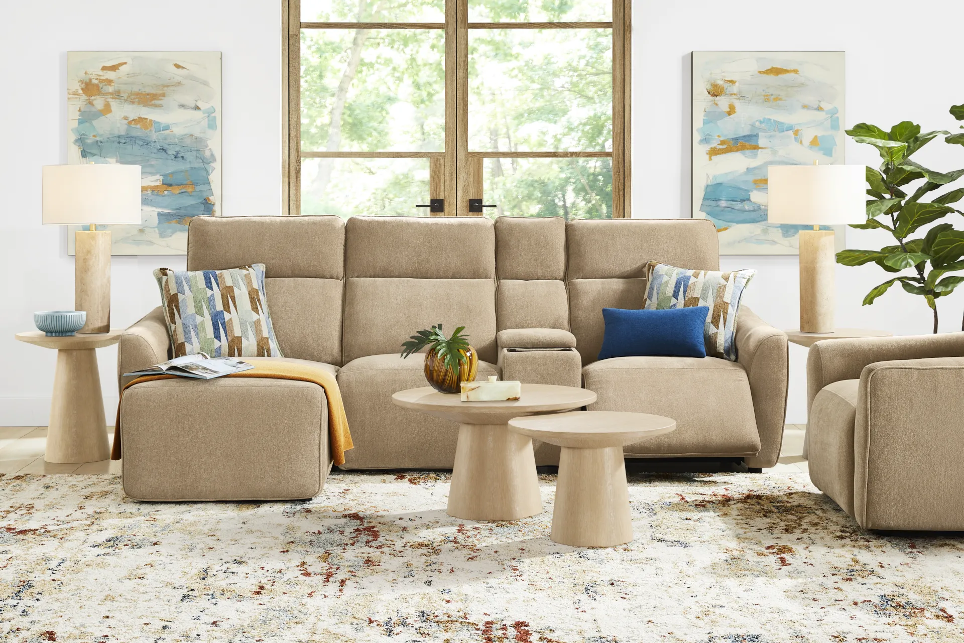 Tremont Sand 4 Pc Power Reclining Sectional - Image 1