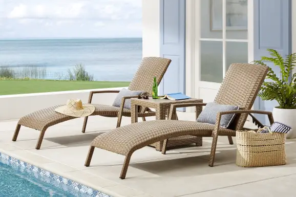 Paloma Brown Outdoor Chaise Lounge, Set of 2
