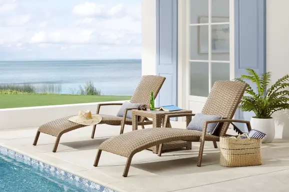 Paloma Brown Outdoor Chaise Lounge, Set of 2
