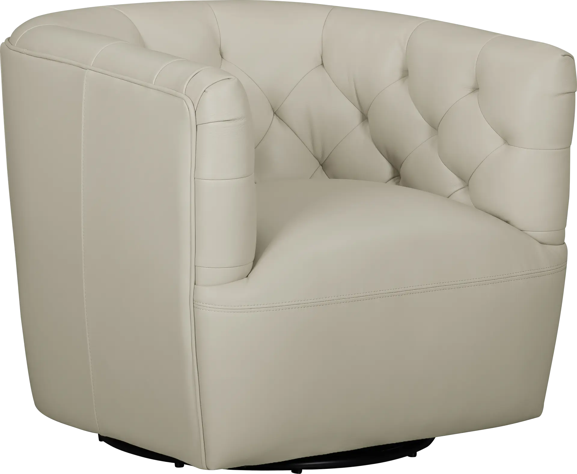 Antonio Beige Leather Swivel Chair
