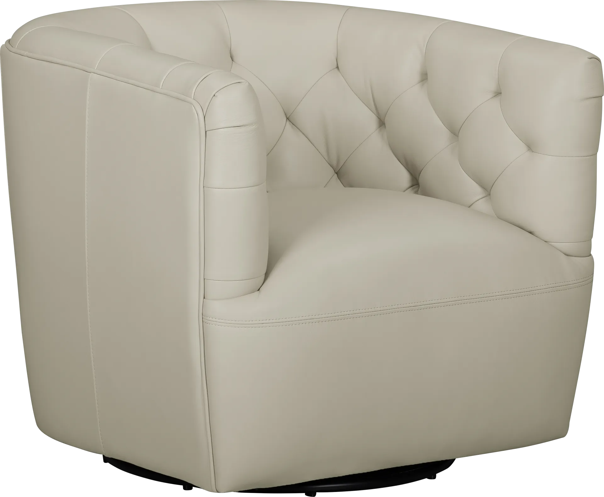 Antonio Beige Leather Swivel Chair - Image 1