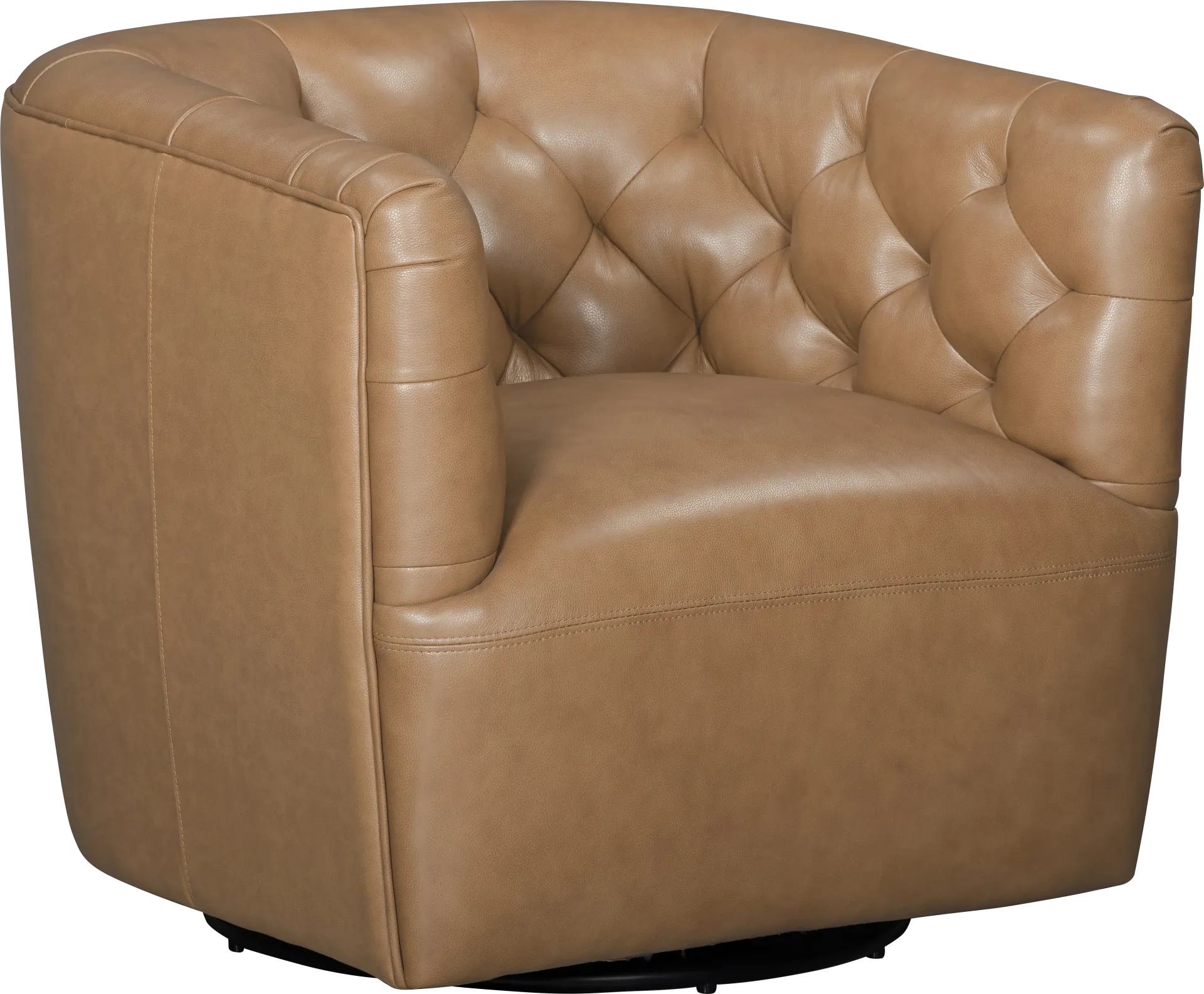 Antonio Camel Leather Swivel Chair - Image 1