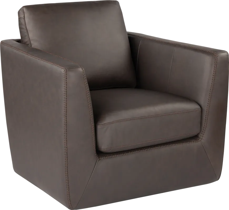 Logano Sable Leather Swivel Chair