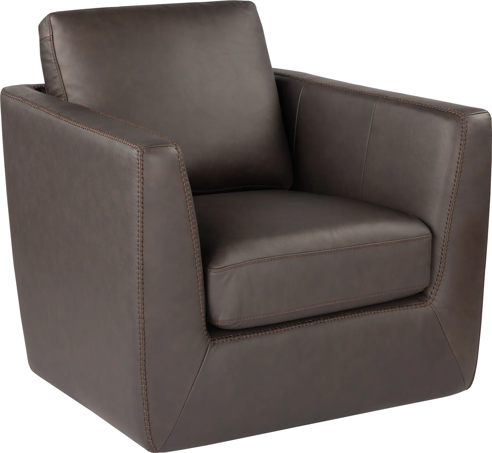 Logano Sable Leather Swivel Chair - Image 1