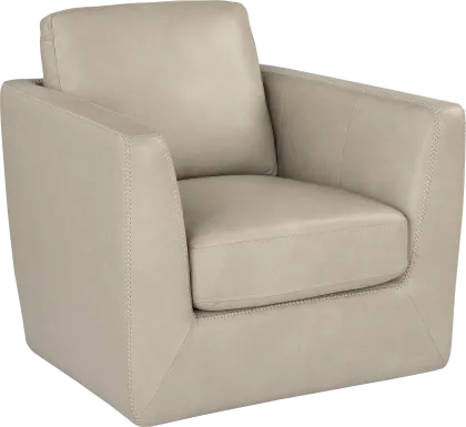 Logano Gray Leather Swivel Chair