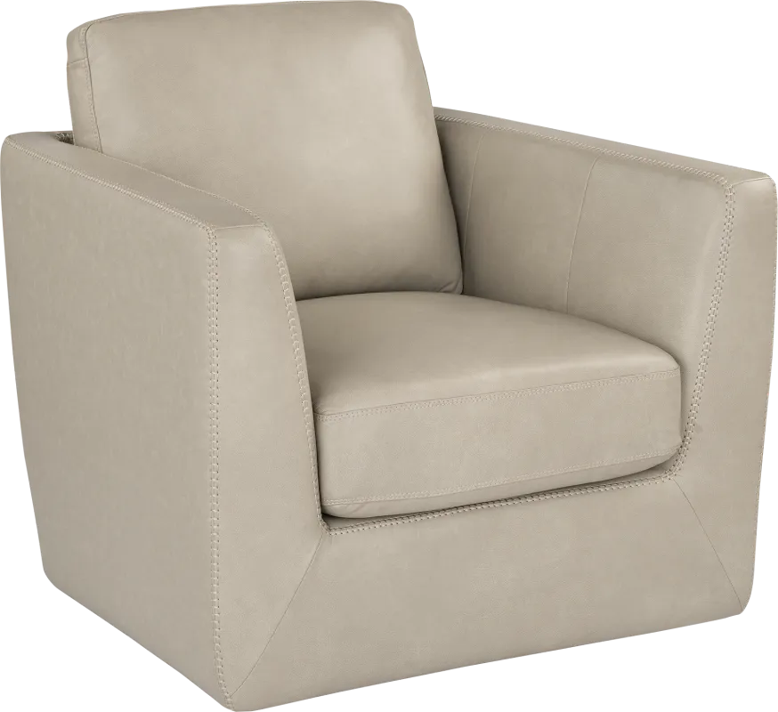 Logano Gray Leather Swivel Chair