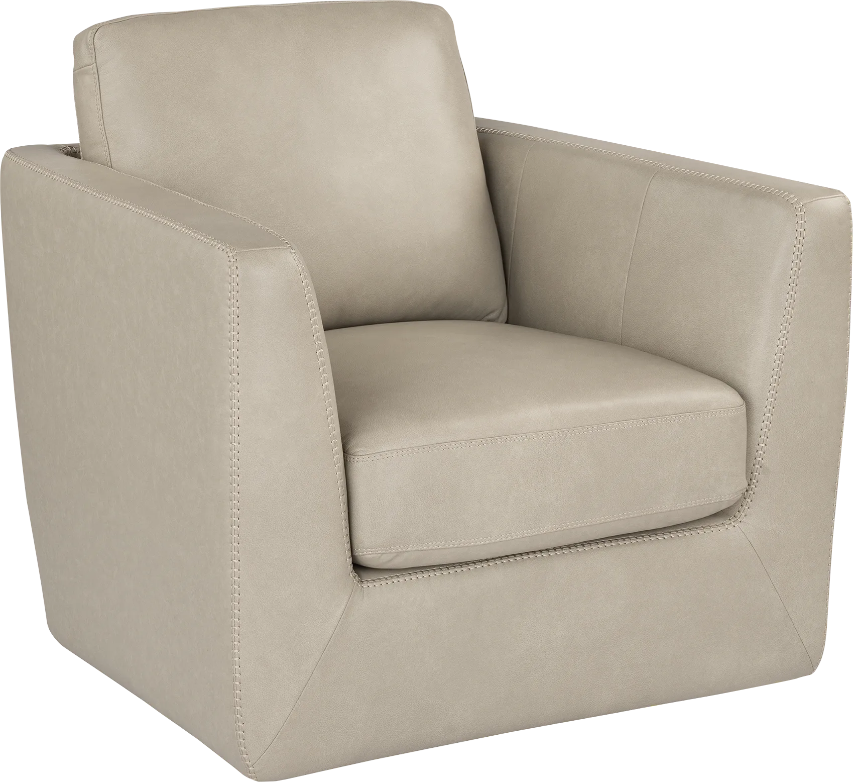 Logano Gray Leather Swivel Chair - Image 1