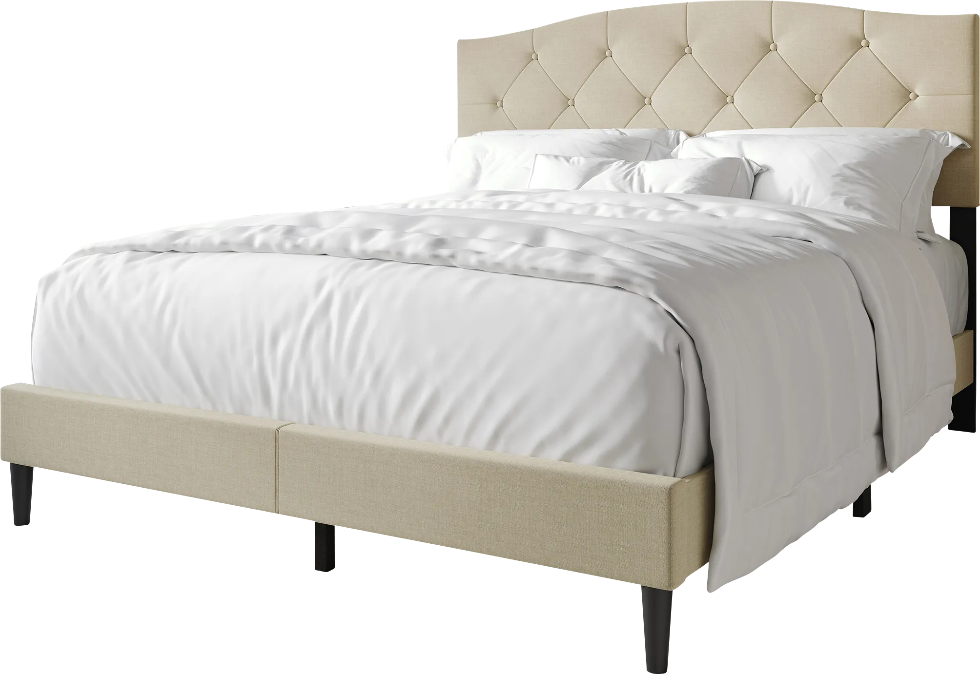 Sprucerow Beige Twin Bed - Thumbnail - Image 1
