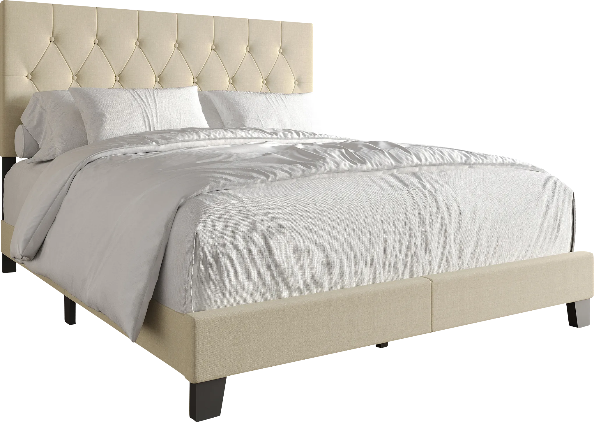 Bellane Beige Twin Bed - Thumbnail - Image 1