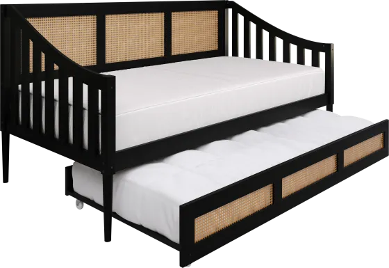 Adrihen Black Twin Daybed with Trundle