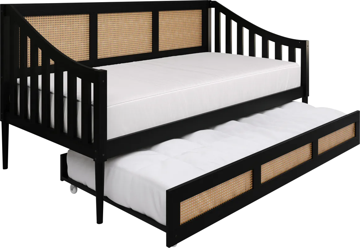 Adrihen Black Twin Daybed with Trundle