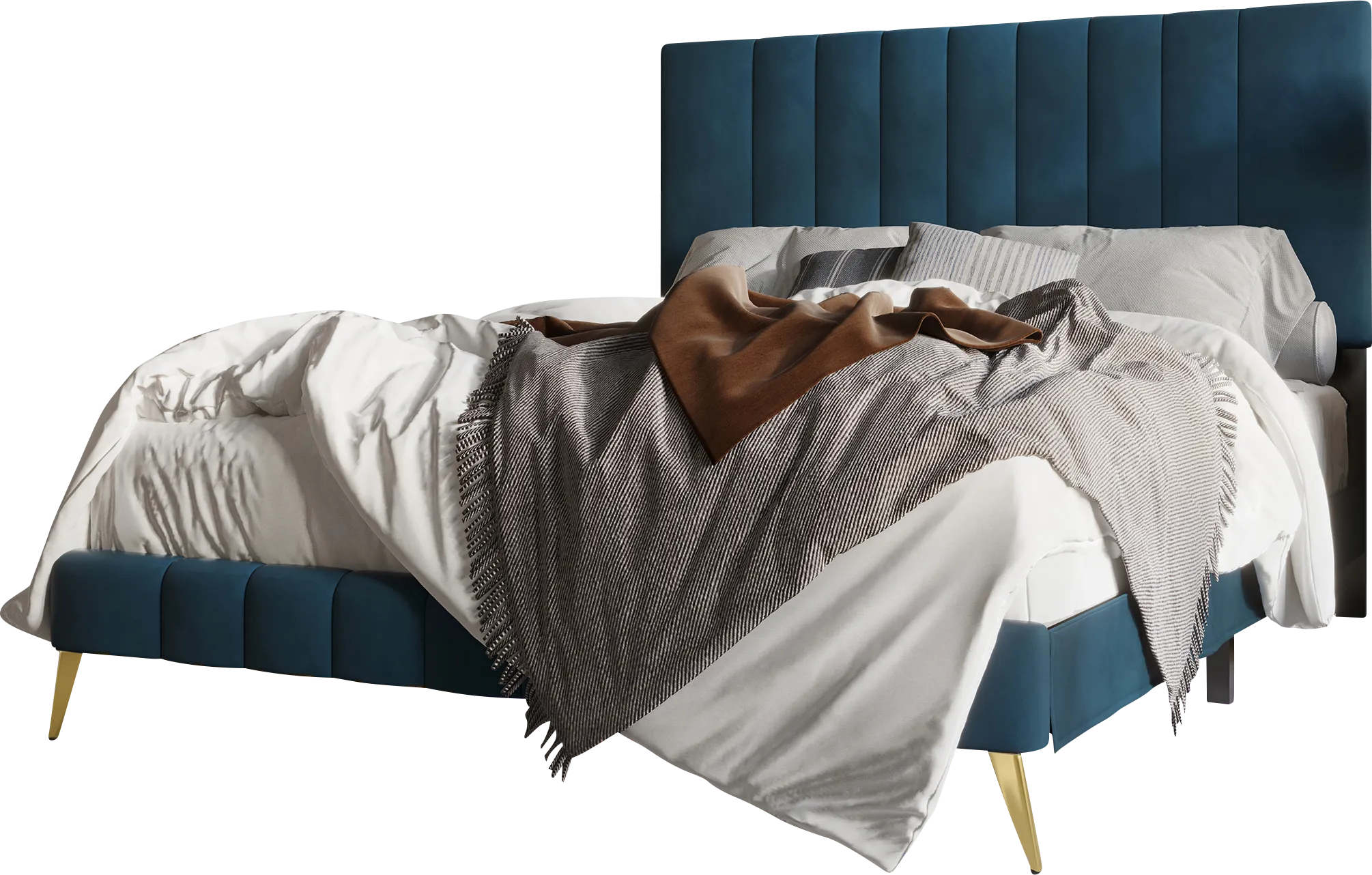 Coleta Blue Queen Bed - Thumbnail - Image 1