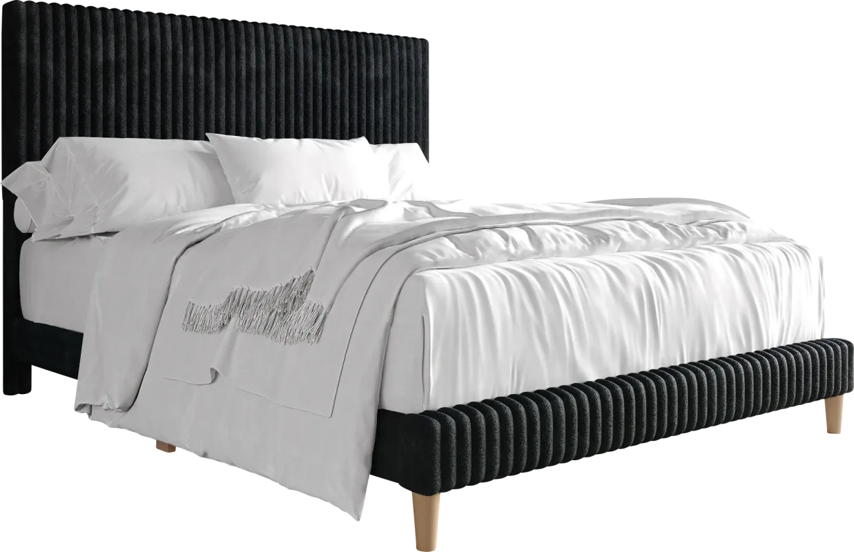 Najah Dark Gray King Upholstered Bed