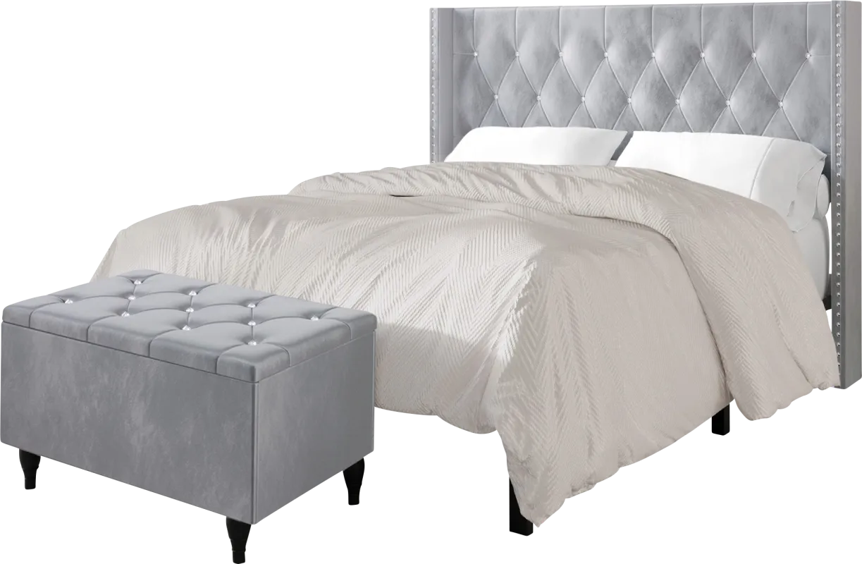Plaisend Gray Queen Bed