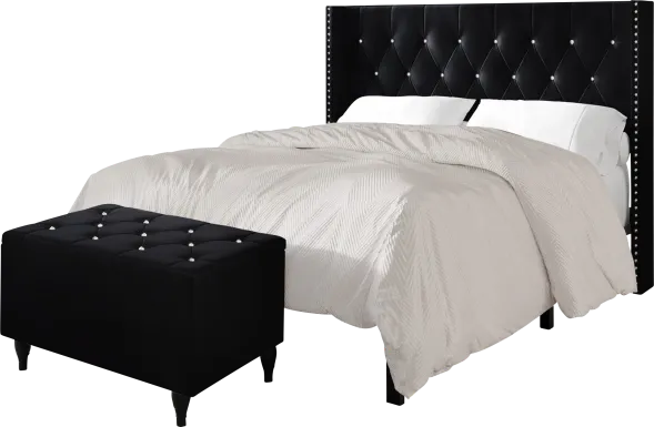 Plaisend Black Queen Bed