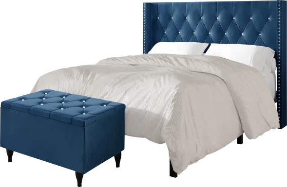 Plaisend Blue King Bed