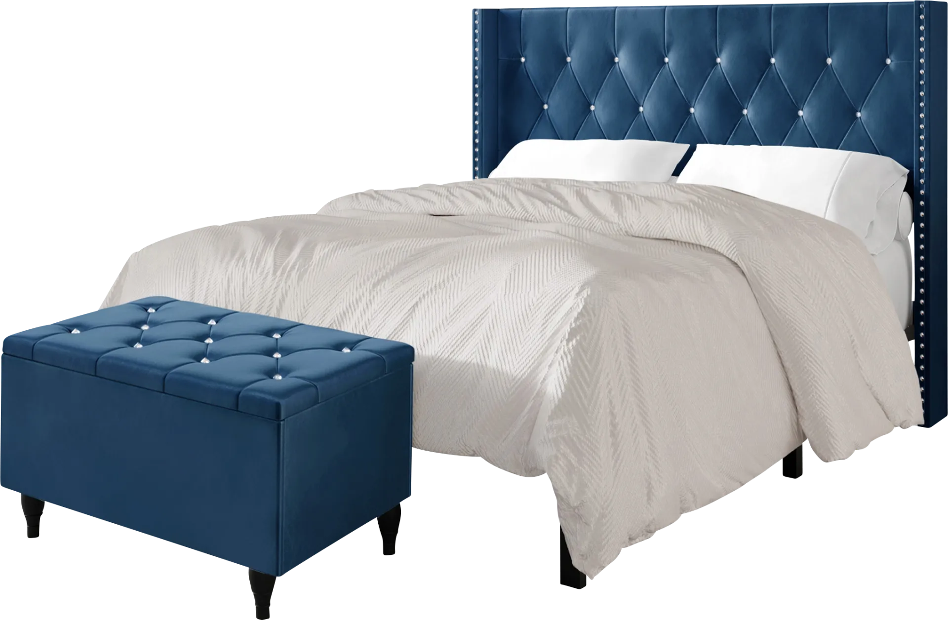 Plaisend Blue King Bed - Image 1