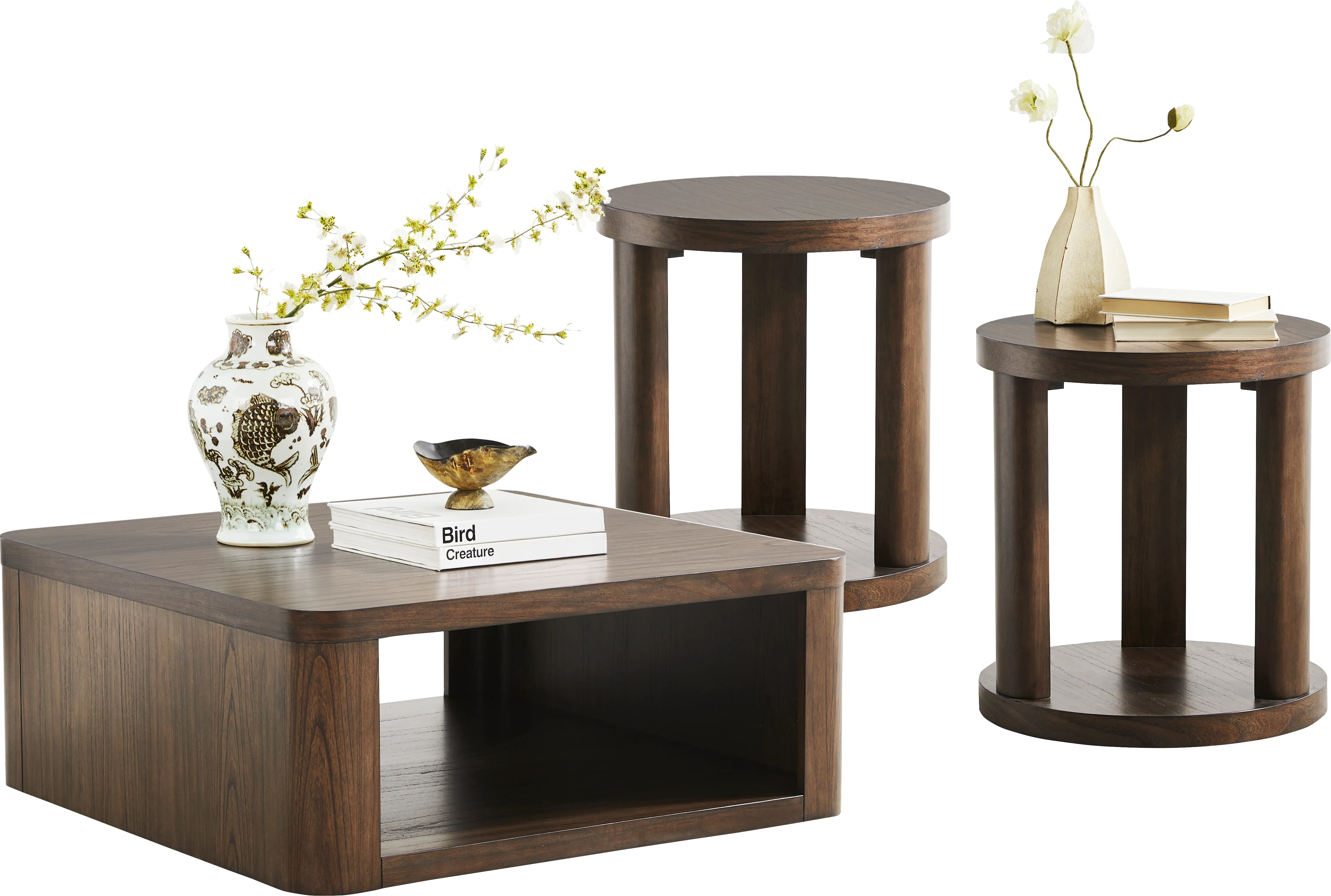 Venice Brown 3 Pc Table Set - Thumbnail - Image 1