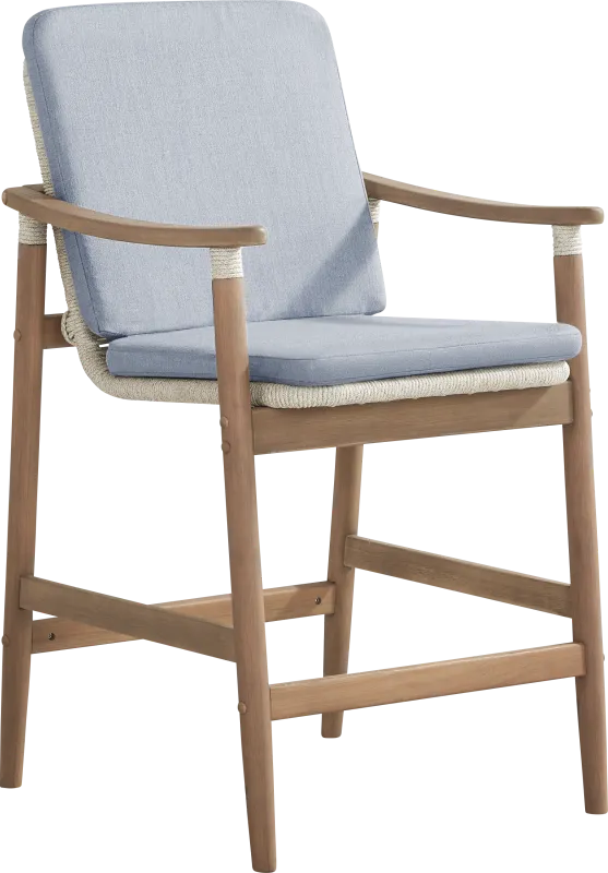 Raphina Gray Outdoor Barstool with Rain Cushions