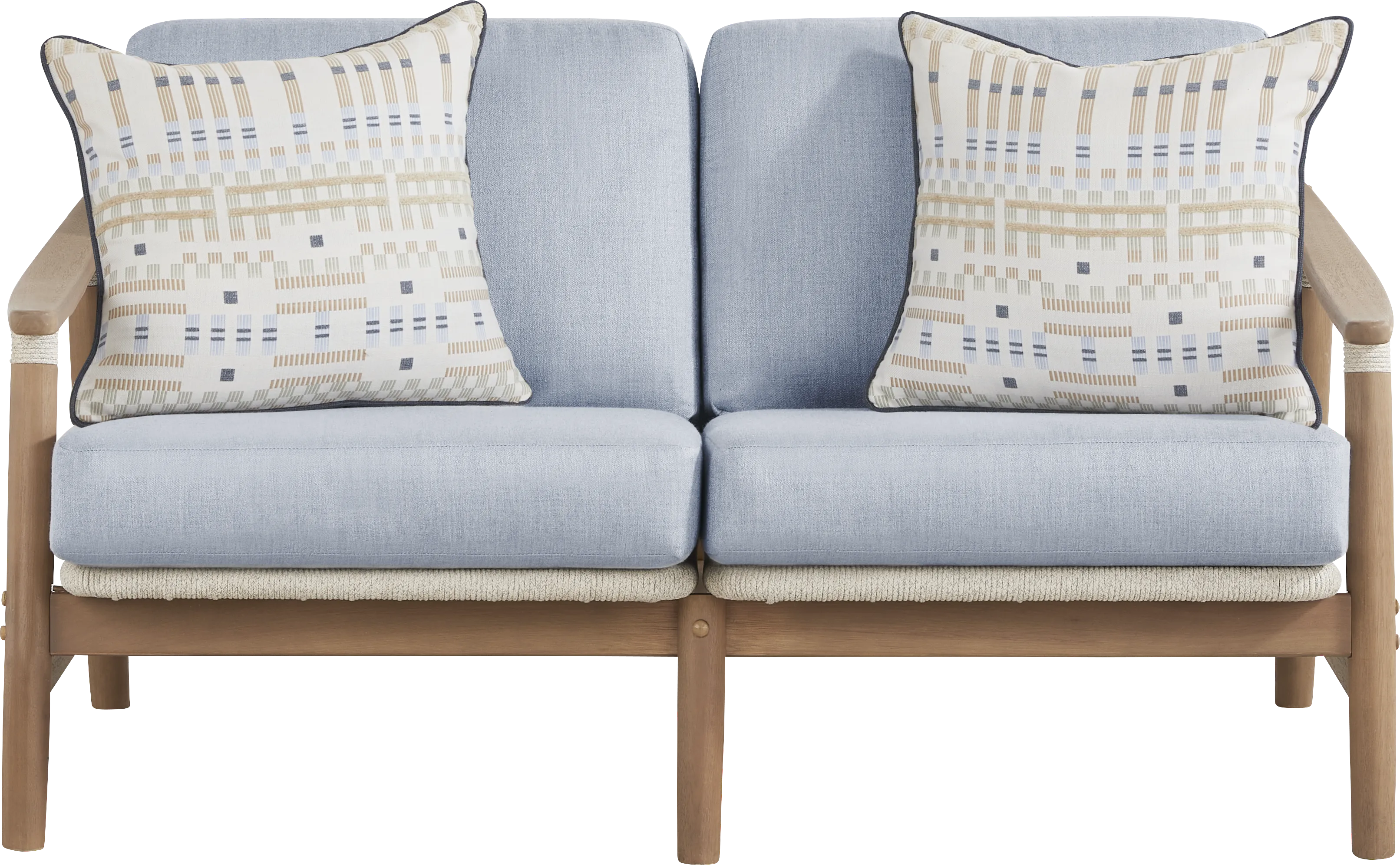 Raphina Gray 4 Pc Outdoor Loveseat Seating Set with Rain Cushions - Thumbnail - Image 2