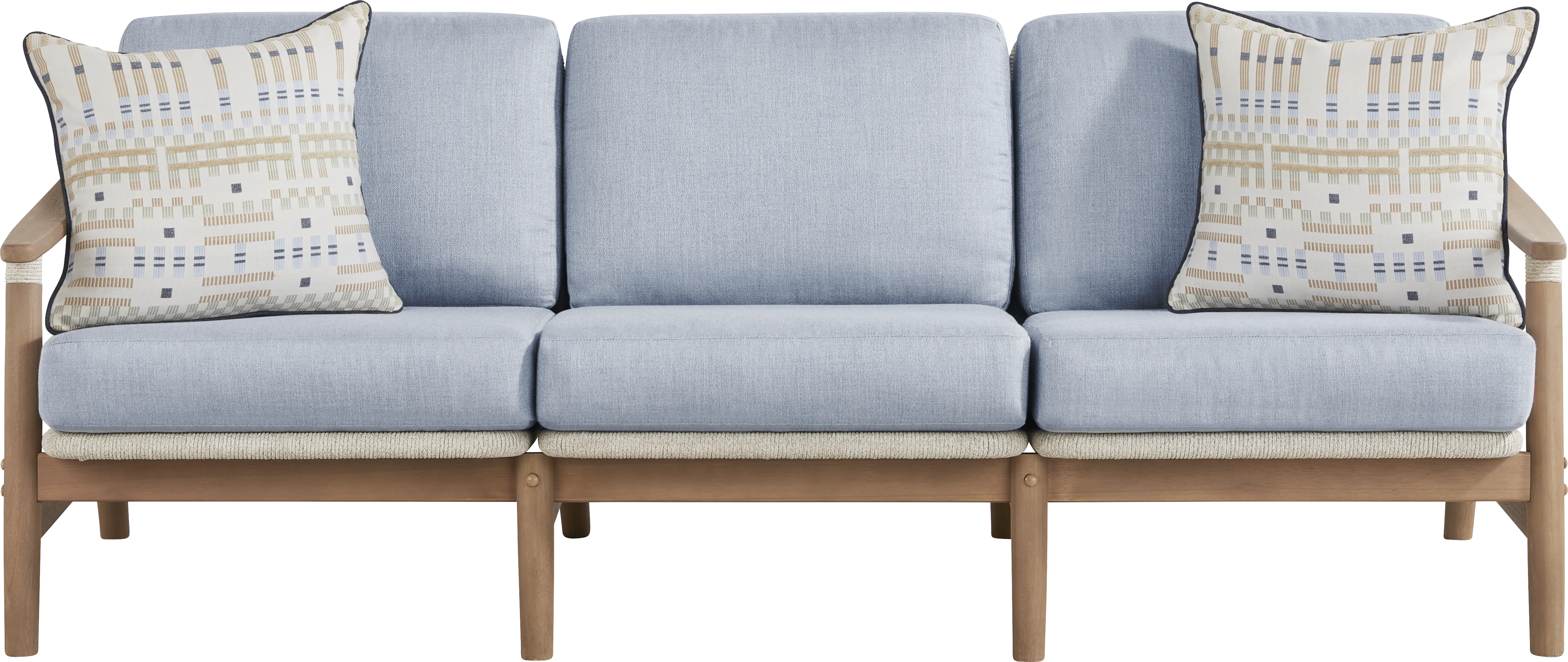 Raphina Gray Outdoor Sofa with Rain Cushions - Thumbnail - Image 1