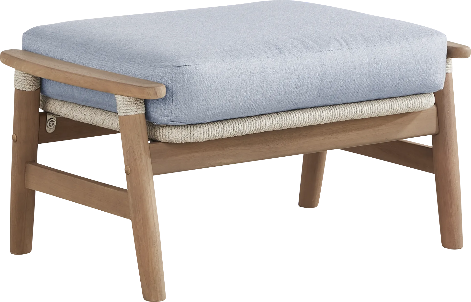 Raphina Gray Outdoor Ottoman with Rain Cushion - Thumbnail - Image 1
