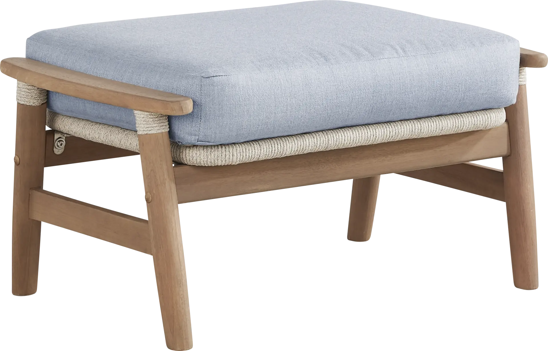 Raphina Gray Outdoor Ottoman with Rain Cushion