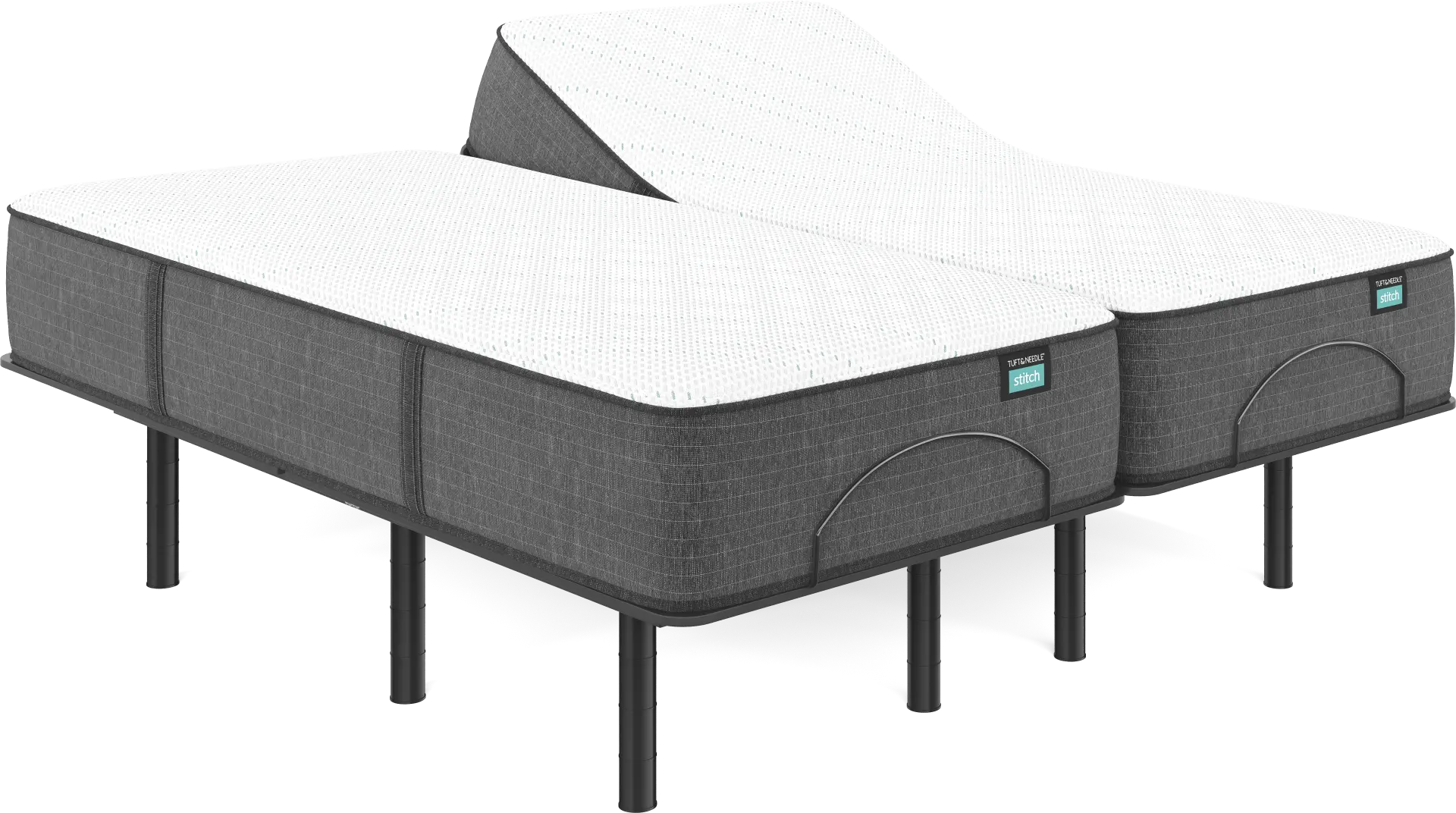 Tuft & Needle TN3.1 Split King Mattress Set with Head Up Only Base