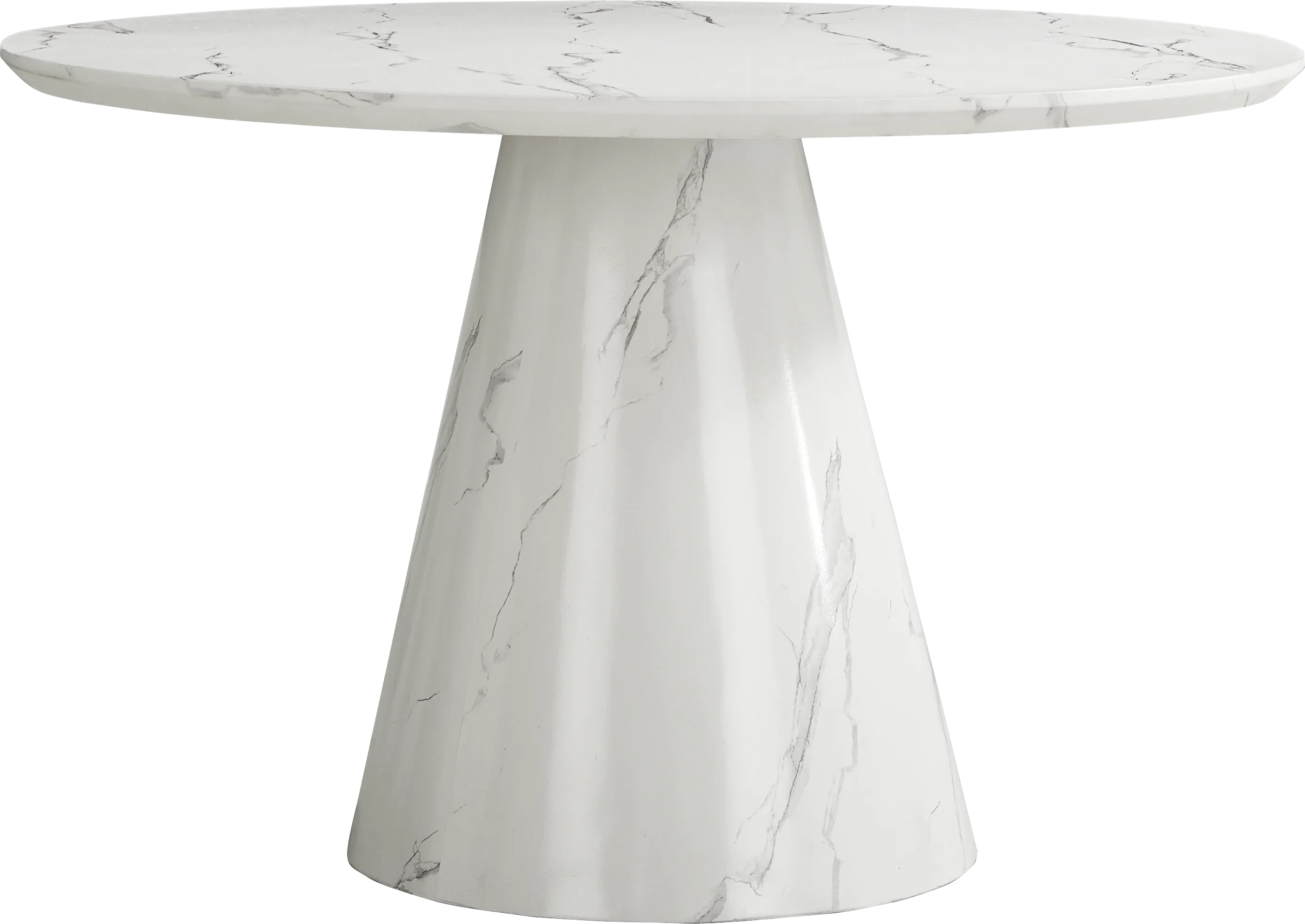 Orlena White 5 Pc Round Dining Room with Charcoal Side Chairs - Thumbnail - Image 2