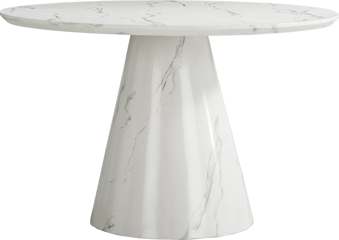 Orlena White Round Dining Table