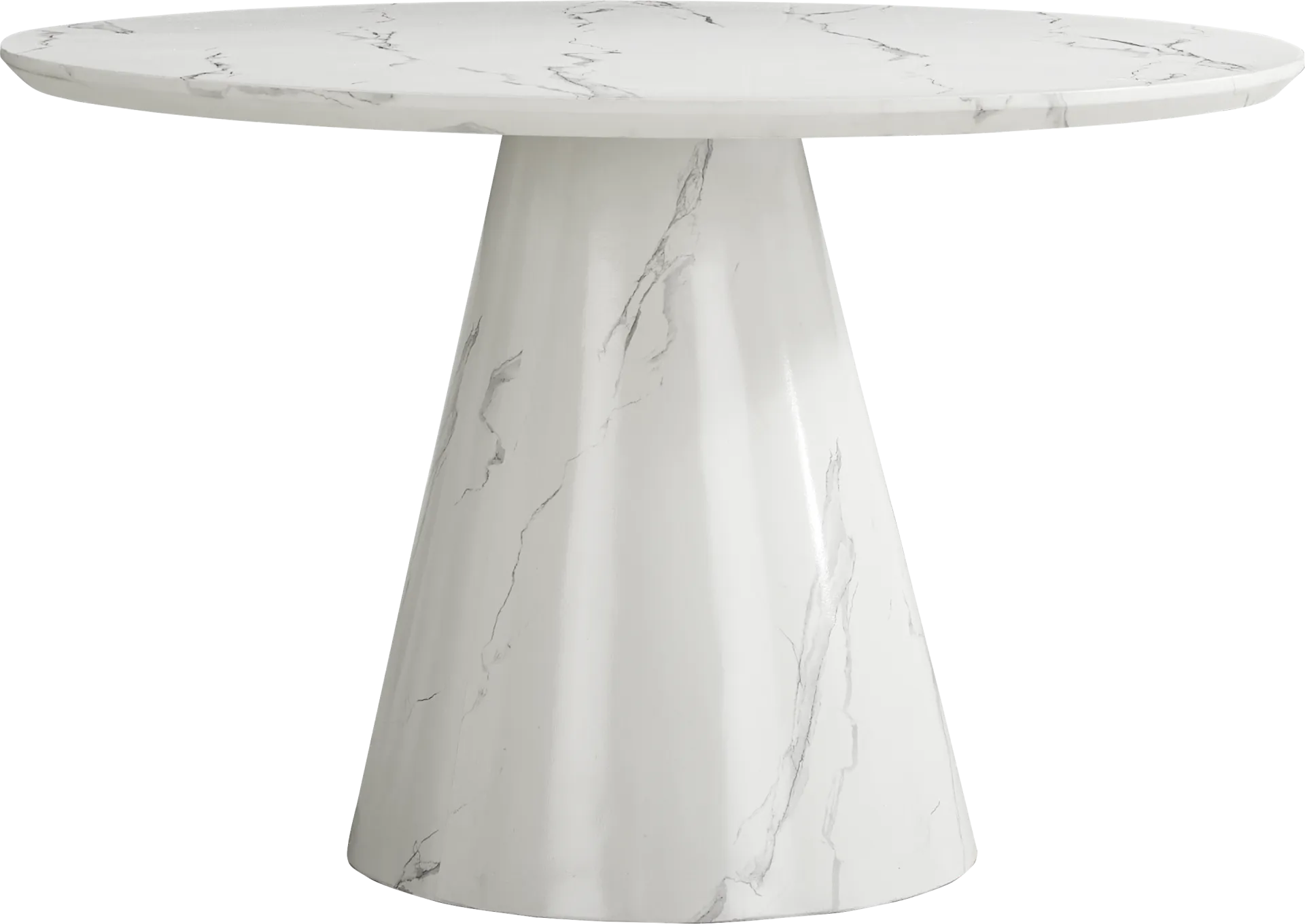 Orlena White 5 Pc Round Dining Room with Charcoal Side Chairs - Image 2