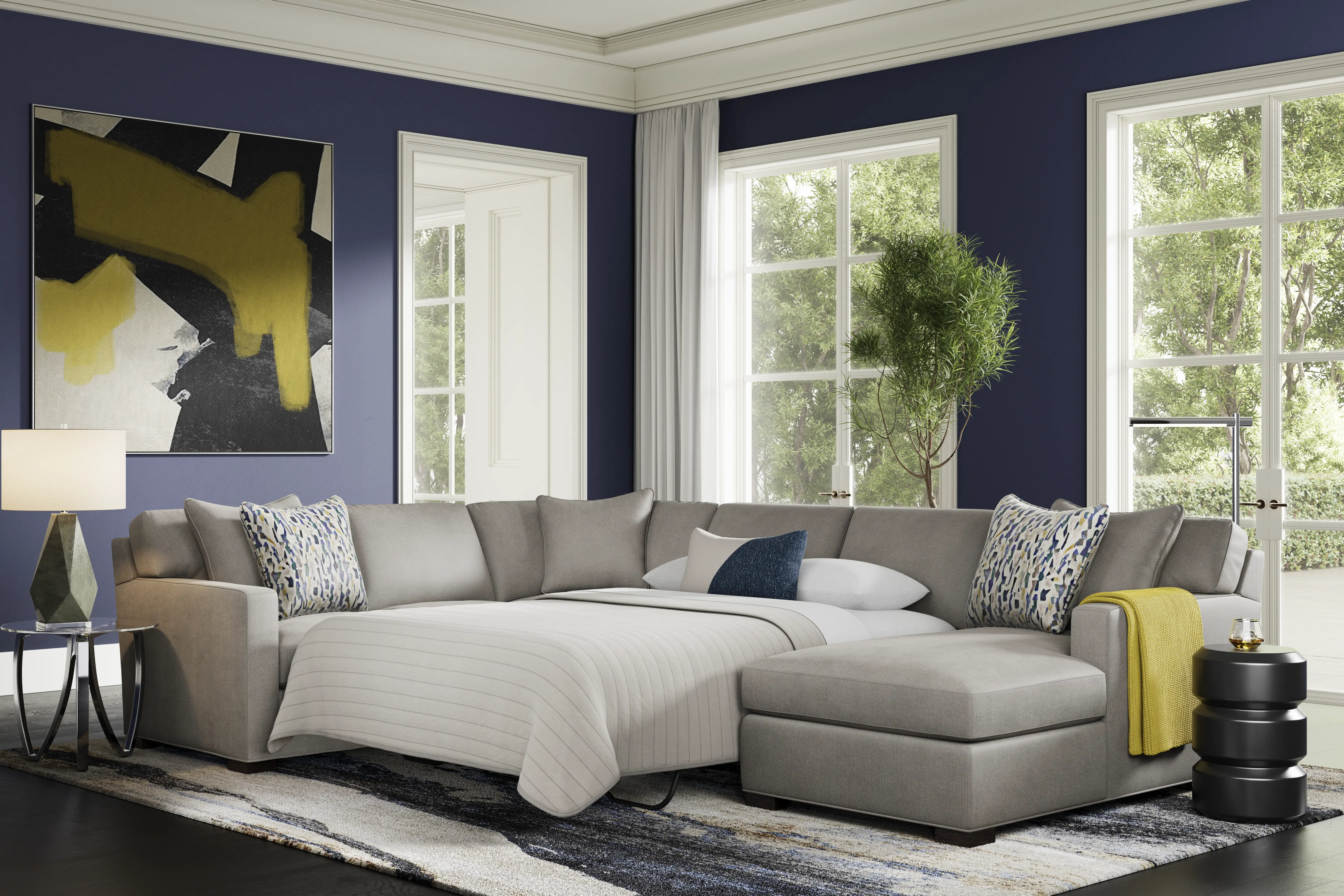 Harmonie Steel 3 Pc Sleeper Sectional - Thumbnail - Image 2
