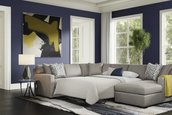 Harmonie Steel 3 Pc Gel Foam Sleeper Sectional