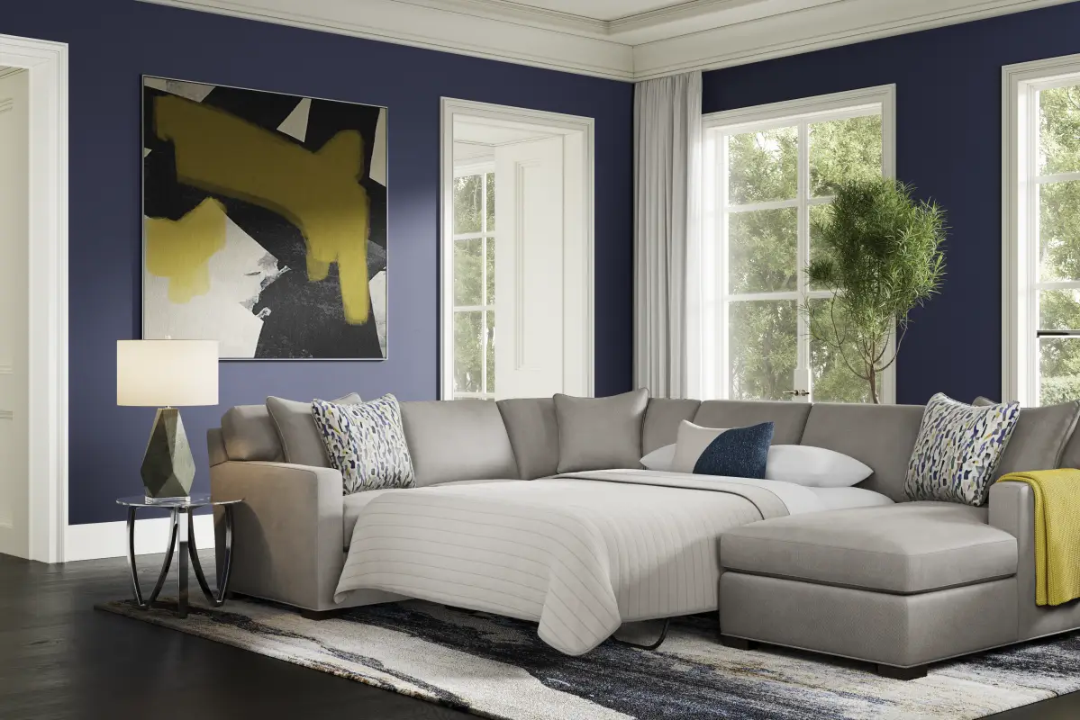 Harmonie Steel 3 Pc Gel Foam Sleeper Sectional