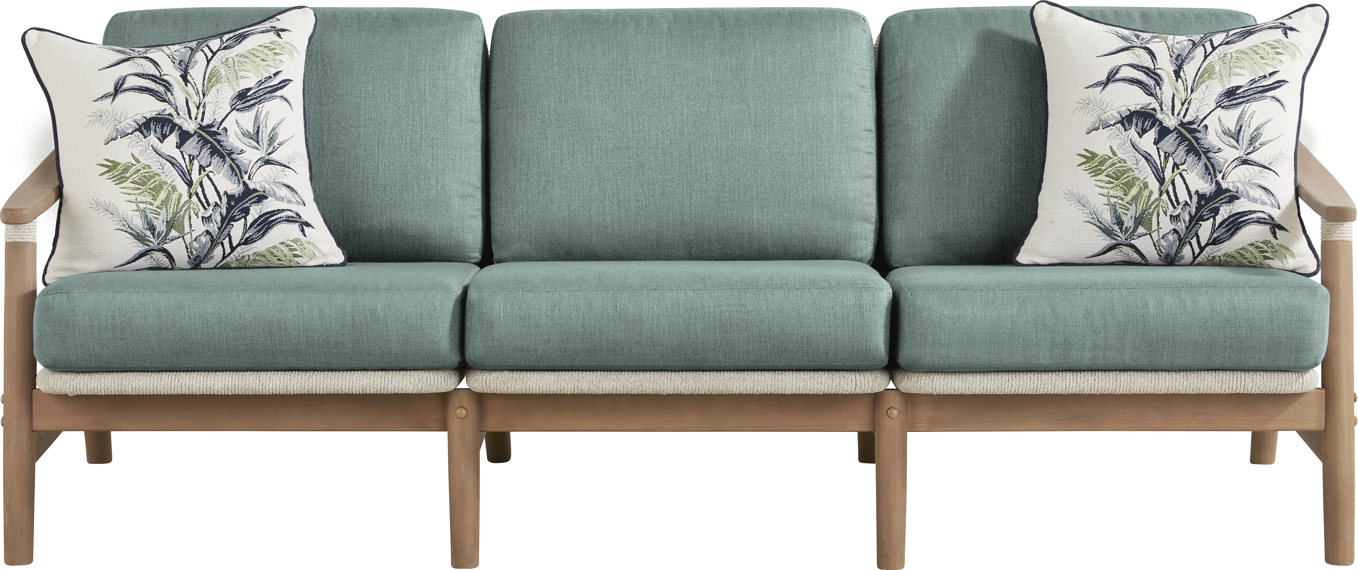 Raphina Gray Outdoor Sofa with Jungle Cushions - Thumbnail - Image 1