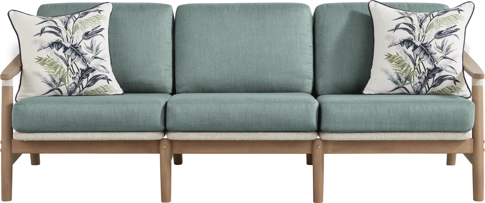 Raphina Gray Outdoor Sofa with Jungle Cushions