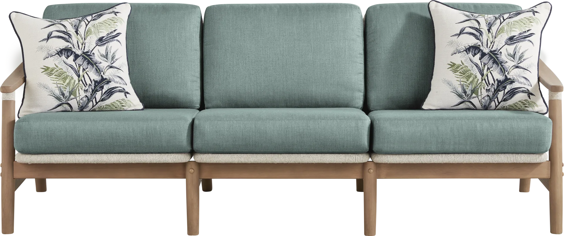 Raphina Gray Outdoor Sofa with Jungle Cushions - Image 1