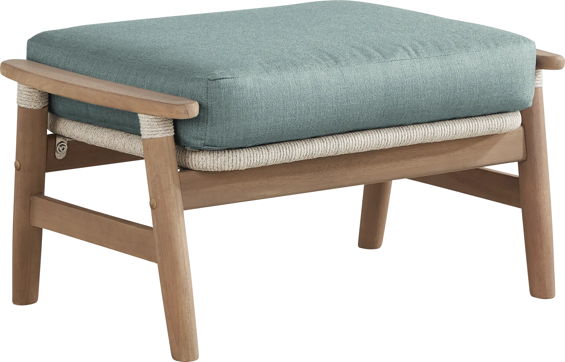 Raphina Gray Outdoor Ottoman with Jungle Cushion - Thumbnail - Image 1