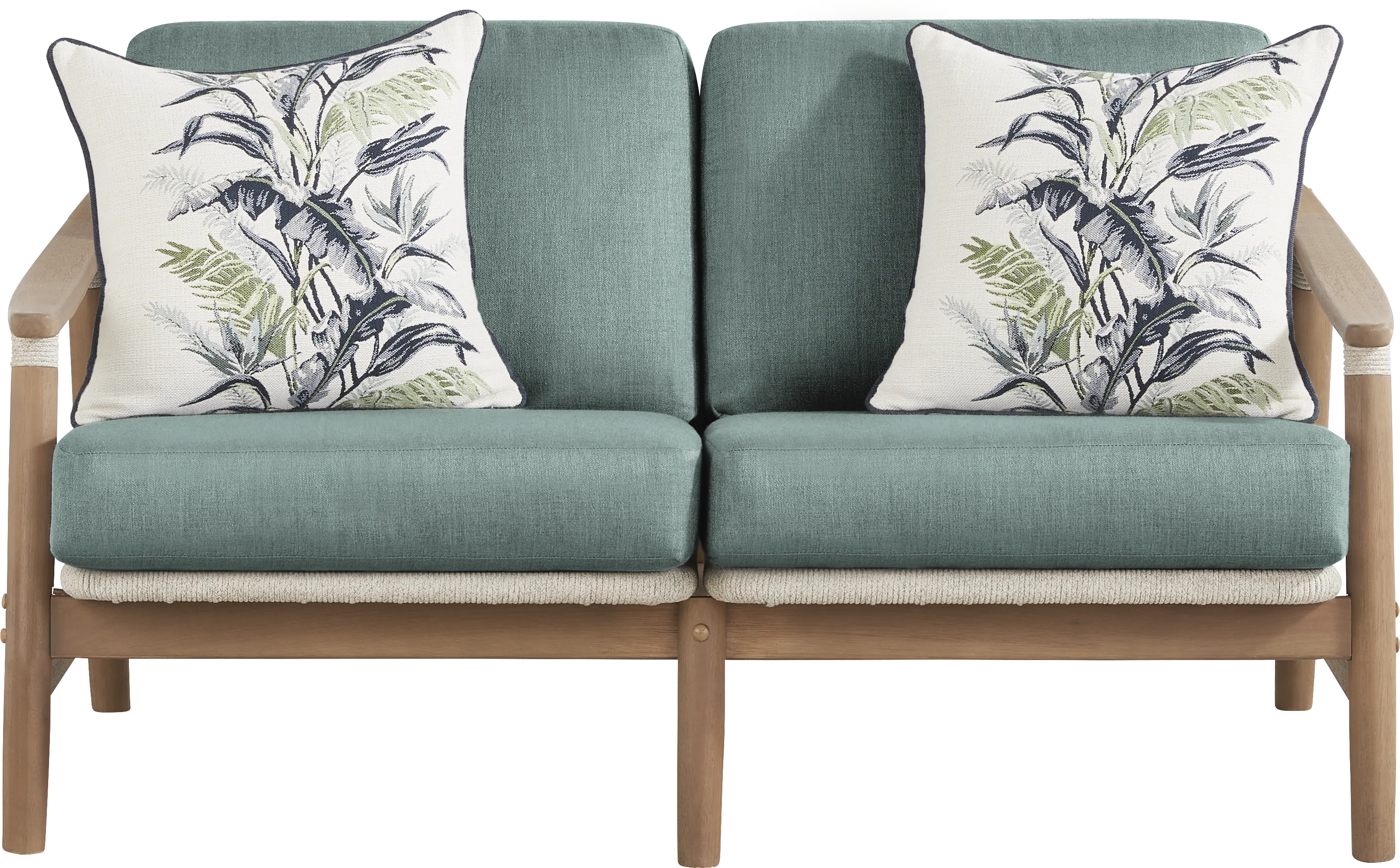 Raphina Gray 4 Pc Outdoor Loveseat Seating Set with Jungle Cushions - Thumbnail - Image 2