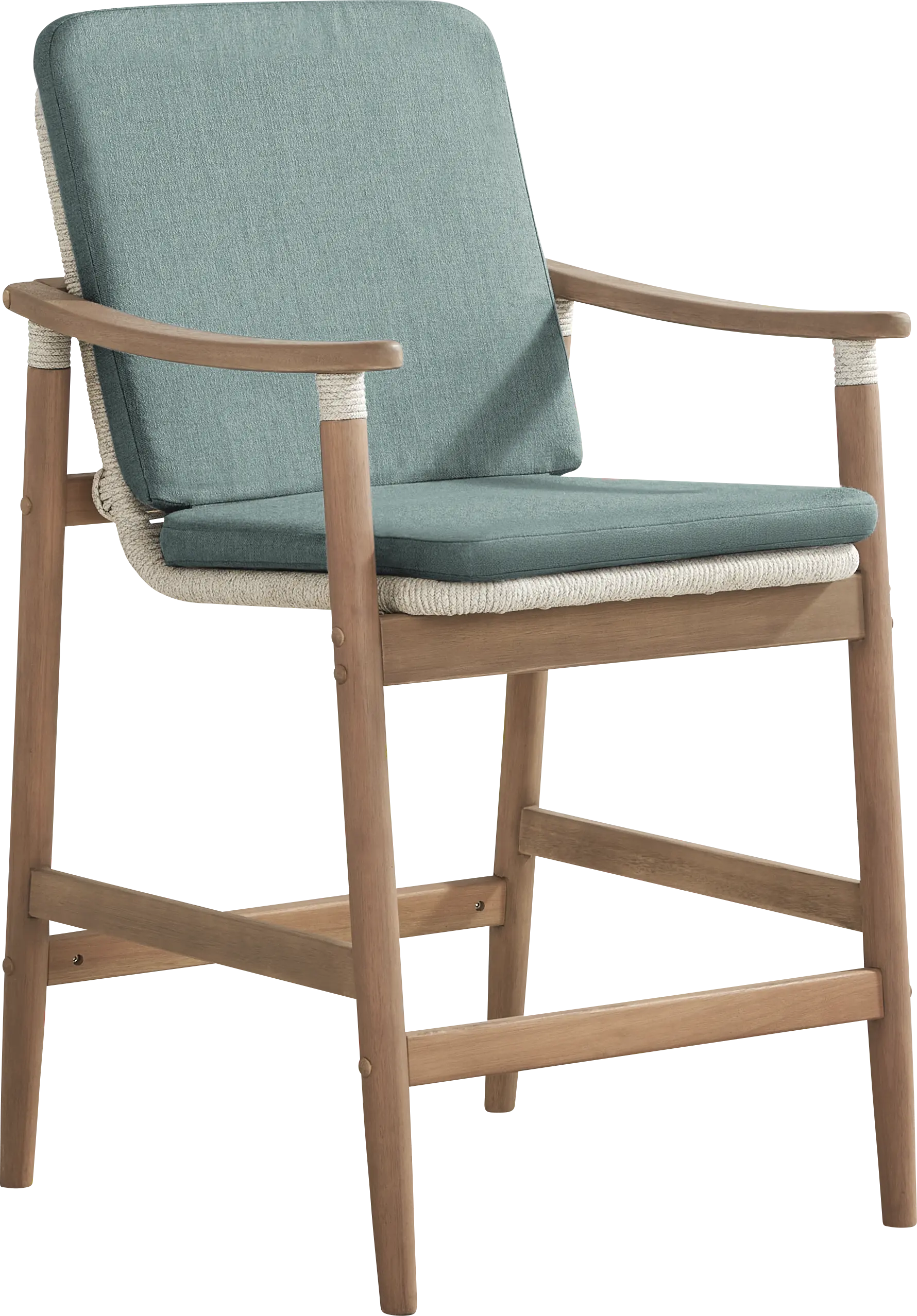Raphina Gray Outdoor Barstool with Jungle Cushions
