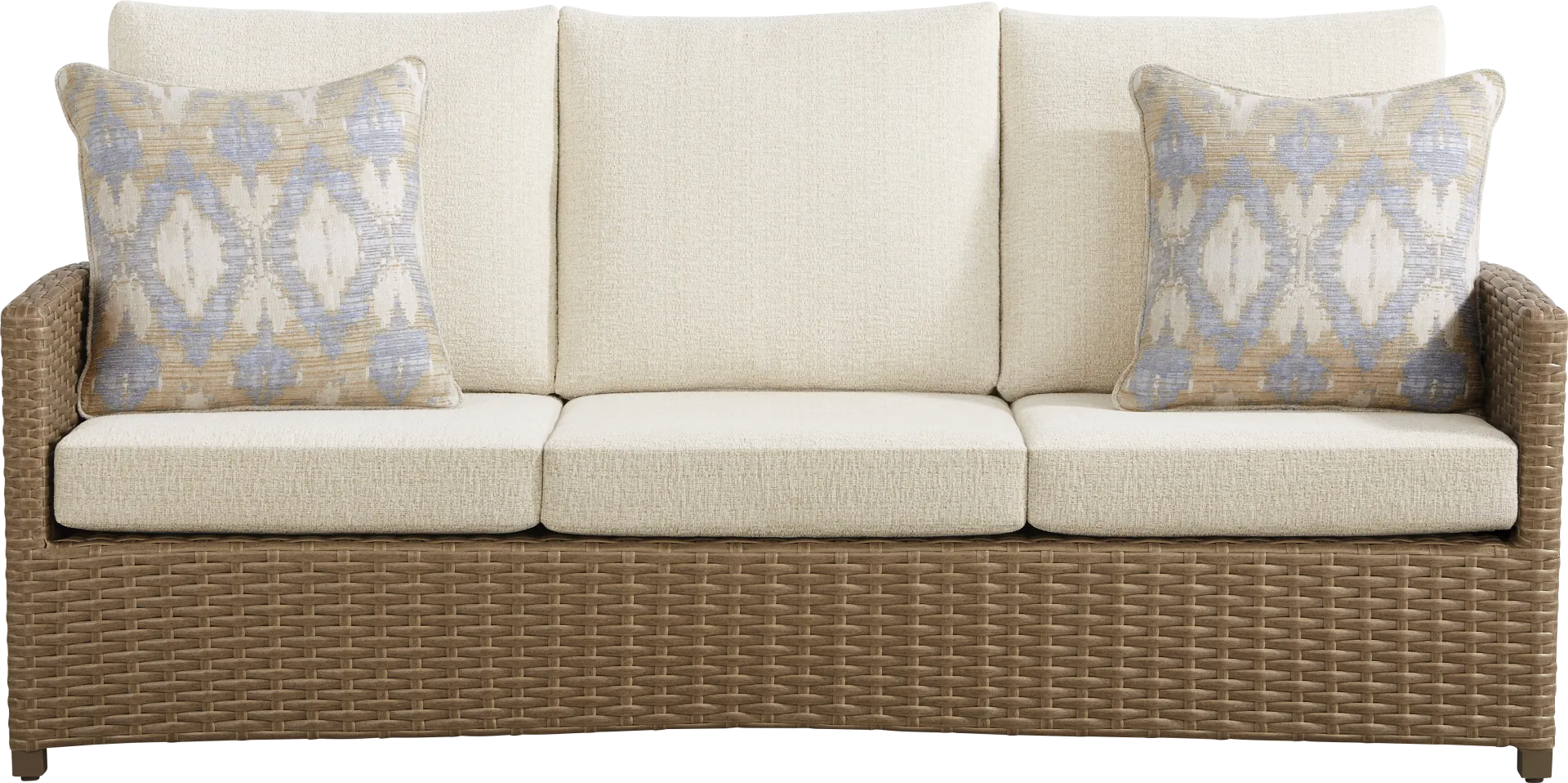 Paloma Brown Outdoor Sofa with Beige Cushions - Image 2