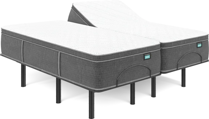Tuft & Needle TN9.1 Split King Mattress Set with Head Up Only Base