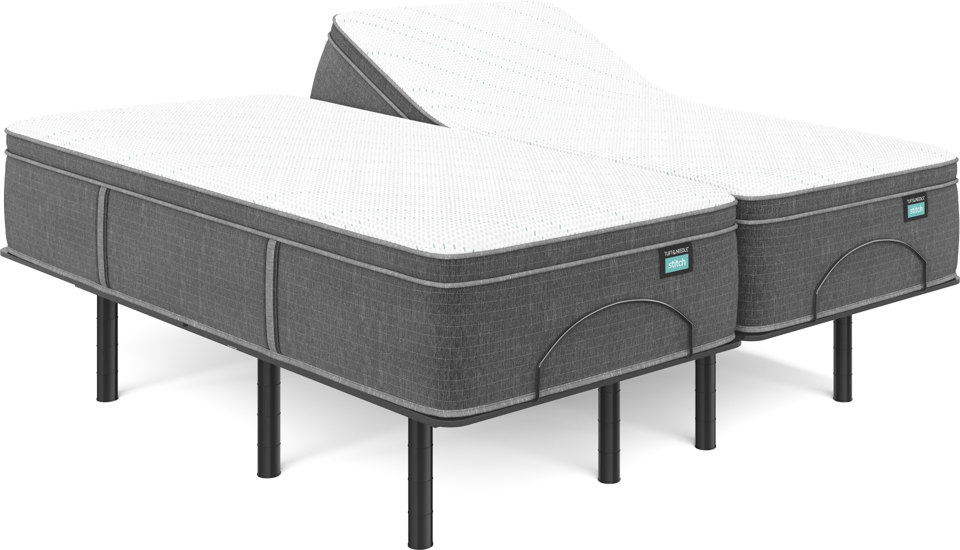 Tuft & Needle TN9.1 Split King Mattress Set with Head Up Only Base - Image 1