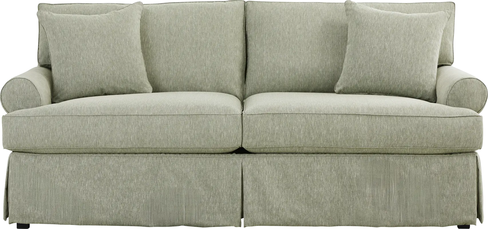 Beachside Walk Green Slipcover Sofa