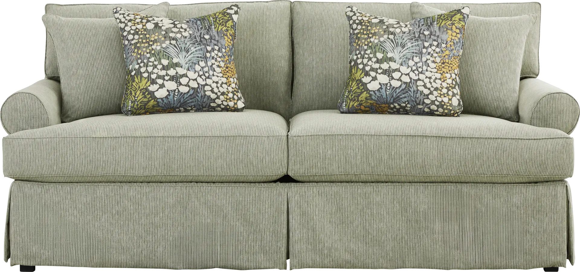 Beachside Walk Green Slipcover Sofa