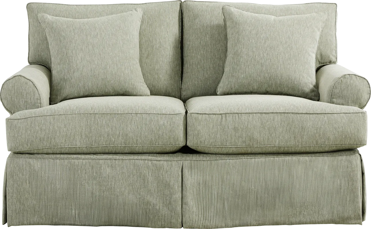 Beachside Walk Green Slipcover Loveseat